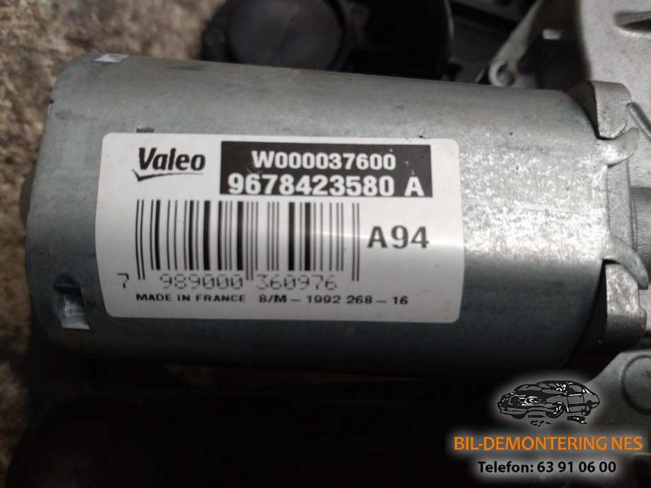 Viskermotor bakrute til Peugeot 2008 2013-2019 (Type I)  (VALEO|9678423580|)