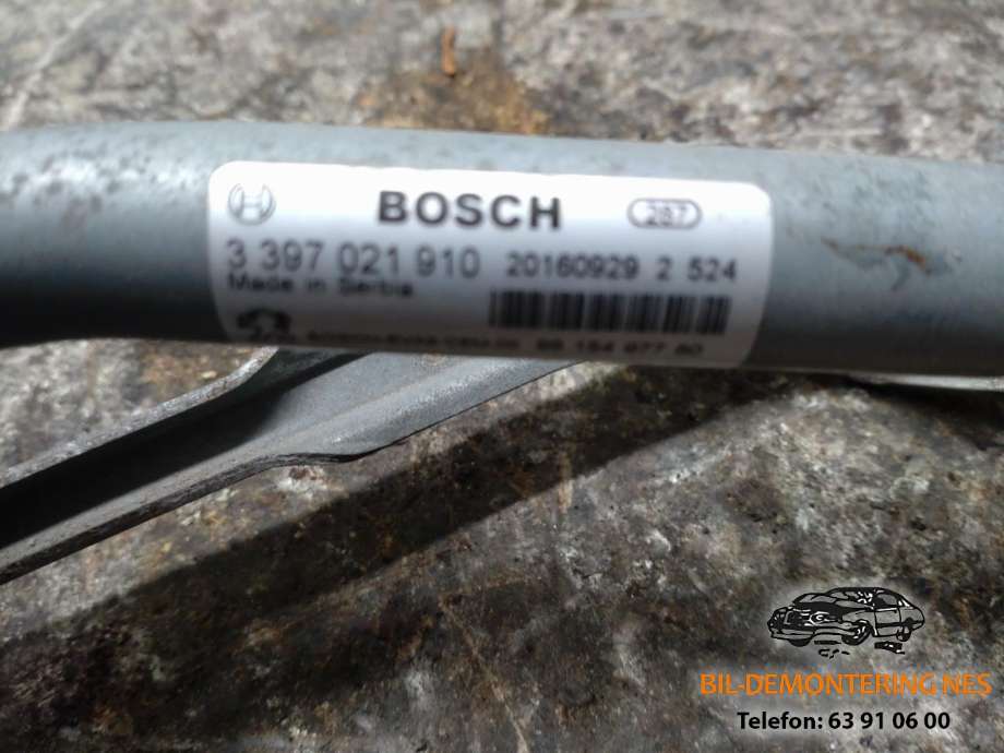 Viskermotor frontrute komplett m/overføring til Peugeot 2008 2013-2019 (Type I)  (BOSCH|3397021910|0390241589|)