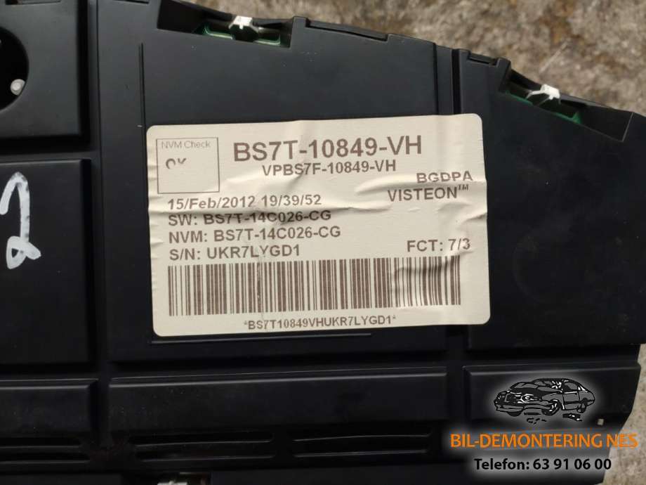 Instrumentpanel til Ford S-Max 2010-2015 (Type I, Fase 2)  (BS7T10849VH|VPBS7F10849VH|)