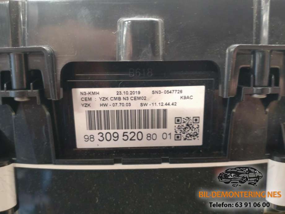 Instrumentpanel til Citroën Berlingo 2019-->> (Type III)  (983095208001|)
