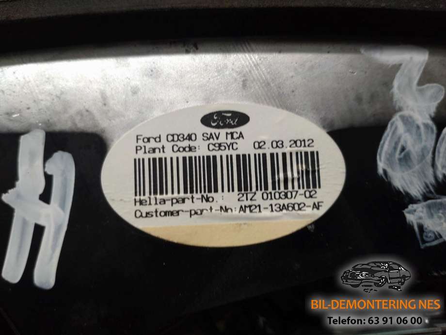 Baklykt høyre indre til Ford S-Max 2010-2015 (Type I, Fase 2)  (AM21-13A602-AF|)