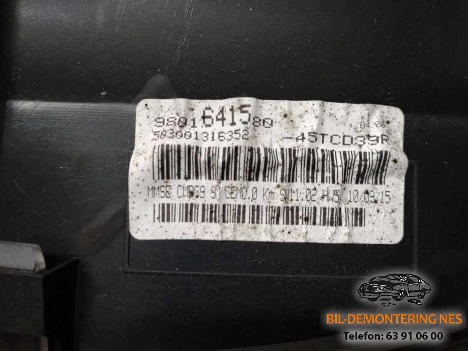 Instrumentpanel til Citroën Berlingo 2015-2019 (Type II, Fase 2)  (9801651580|)