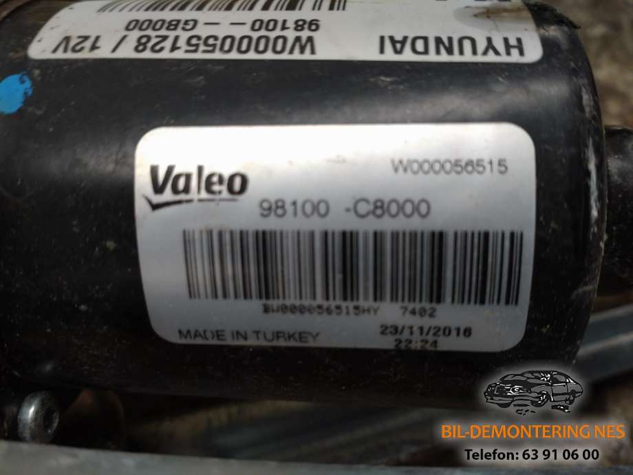 Viskermotor frontrute komplett m/overføring til Hyundai i20 2015-2020 (Type II)  (98100-C8000|98100GB000|)