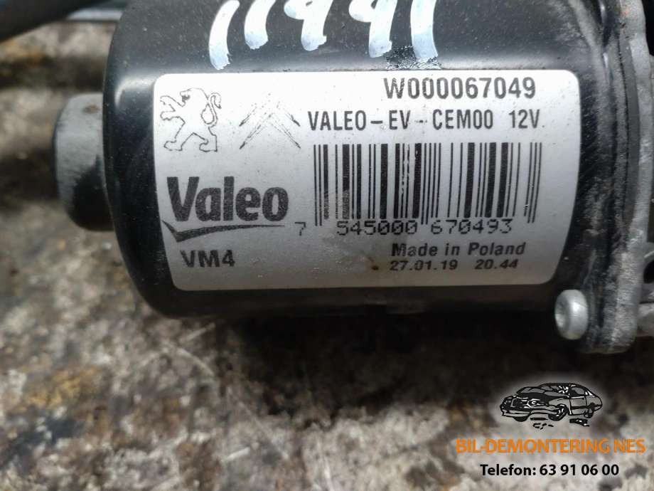 Viskermotor frontrute komplett m/overføring til Peugeot Expert 2016-->> (Type III) (VALEO|W000067049|)