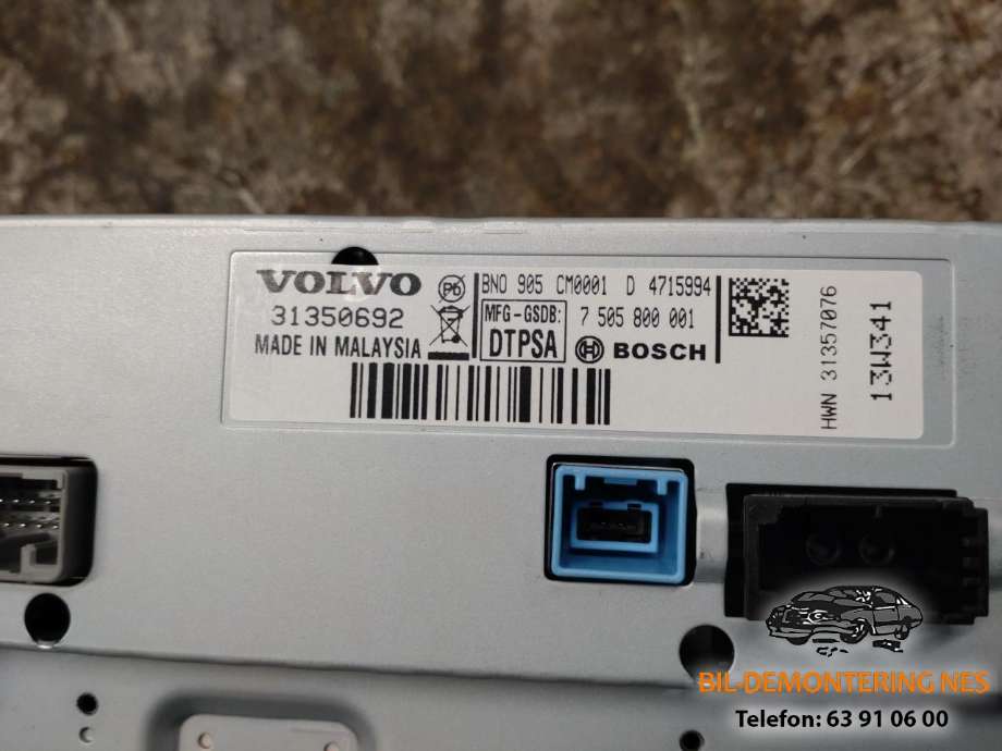 Bilstereo navigasjon skjerm til Volvo V40 2012-2019  (31350692|7505800001|)