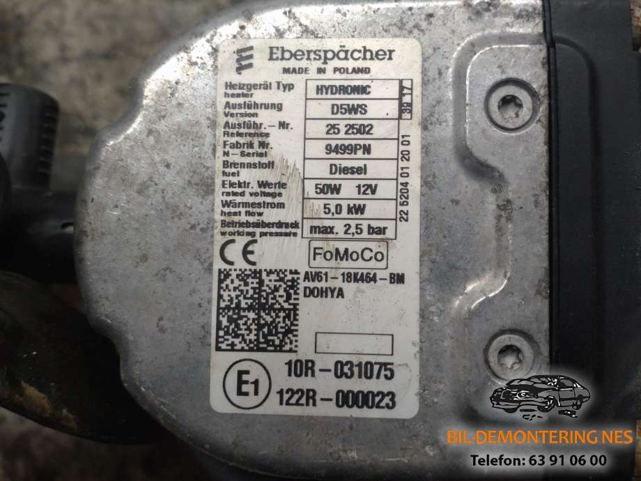 Dieselvarmer til Ford Transit Connect 2013-2018 Type II, Fase 1 (EBERSPECHER|AV61-18K464-BM|)