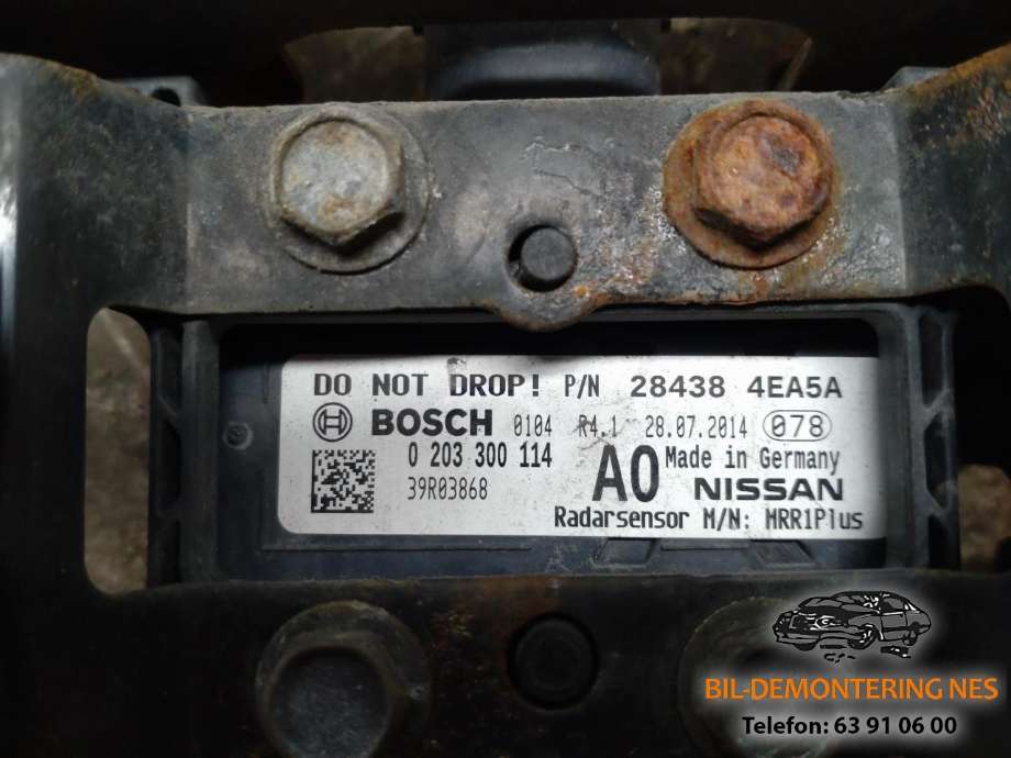 Sensor radar til Nissan Qashqai 2014-2021 (Type II)  (0203300114|39R03868|284384EA5A)