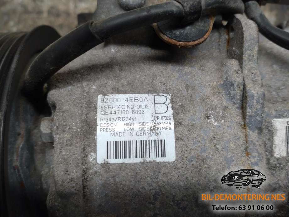 Aircondition kompressor til Nissan Qashqai 2014-2021 (Type II)  (926004EB0A|6SBH14CND|GE447160-6893)