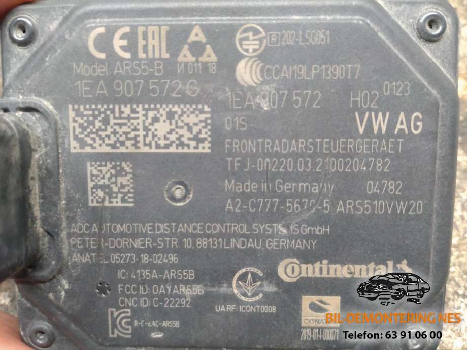 Sensor radar til Škoda Enyaq 2021-->> (1EA90572G|)