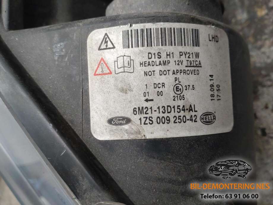 Frontlykt høyre xenon til Ford S-Max 2010-2015 (Type I, Fase 2)  (6M21-13D154-AL|1ZS009250-42|)