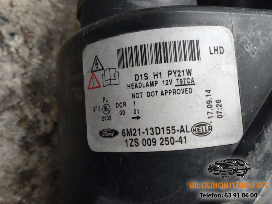 Frontlykt venstre xenon til Ford S-Max 2010-2015 (Type I, Fase 2) (6M21-13D155-AL|1ZS009250-41|)