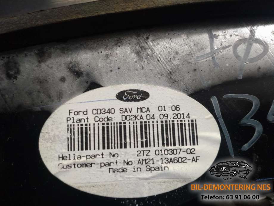 Baklykt høyre ytre til Ford S-Max 2010-2015 (Type I, Fase 2)  