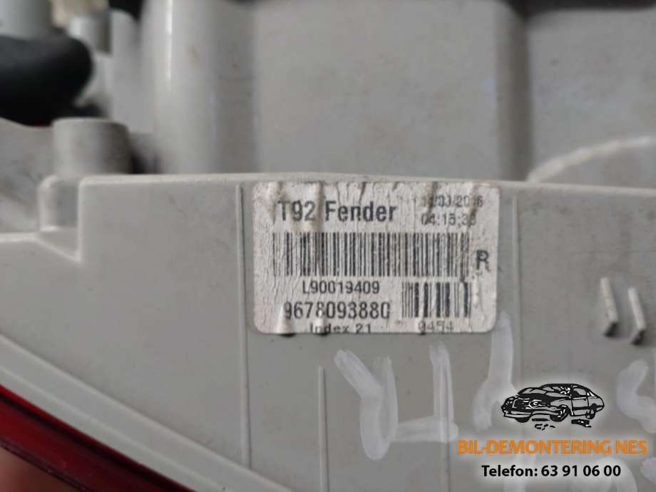 Baklykt høyre ytre til Peugeot 308 2013-2021 (Type II)  (9678093880|)