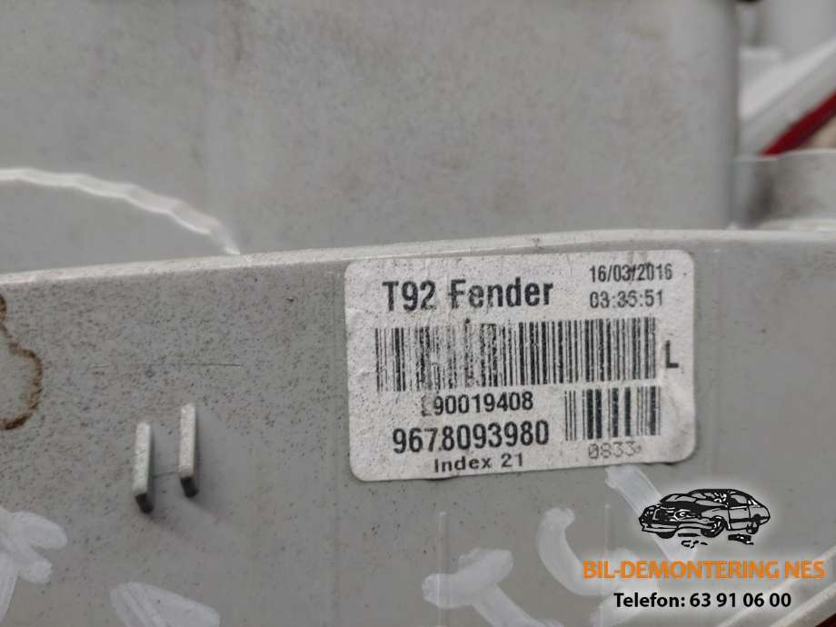 Baklykt venstre ytre til Peugeot 308 2013-2021 (Type II)  (9678093980|)
