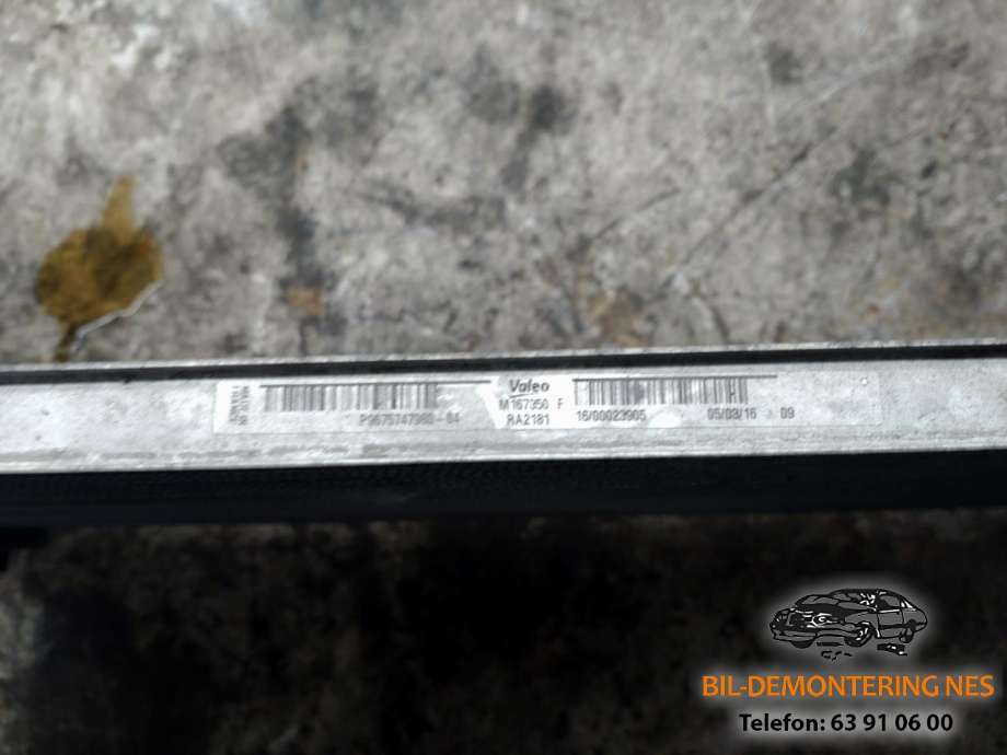 Radiator (automat gir) til Peugeot 308 2013-2021 (Type II)  (VALEO|9675747980-04|)