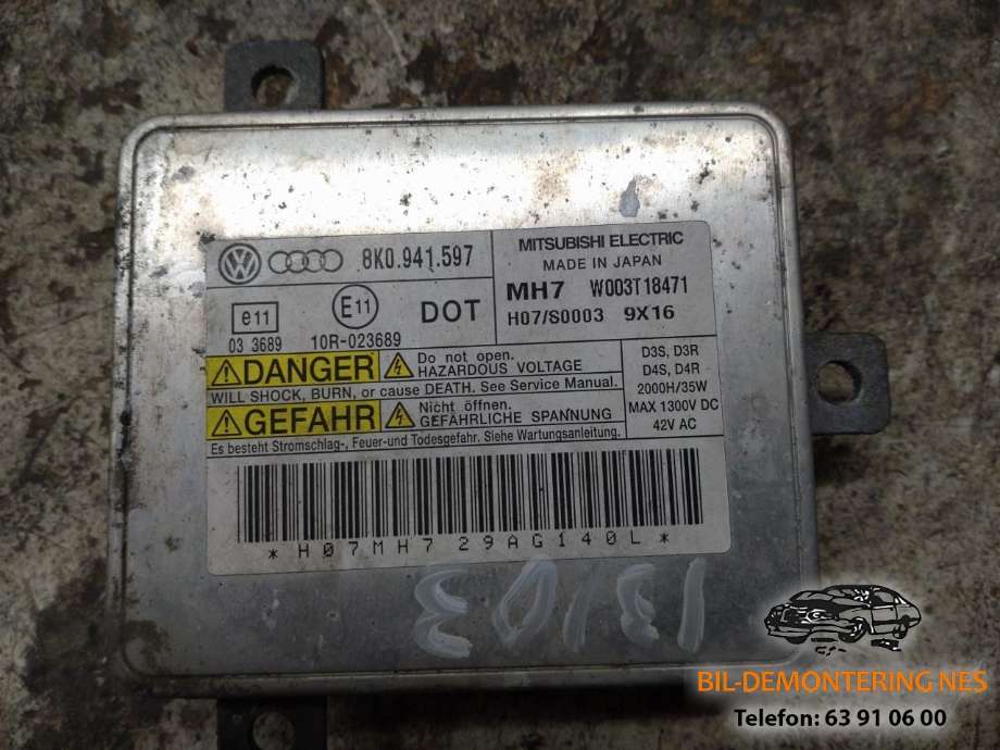 Styreenhet xenon/ballast til Audi A6, 2008-2011 (Type III, Fase 2) (C6) (C6) (MITSUBISHI ELECTRIC|8K0941597)