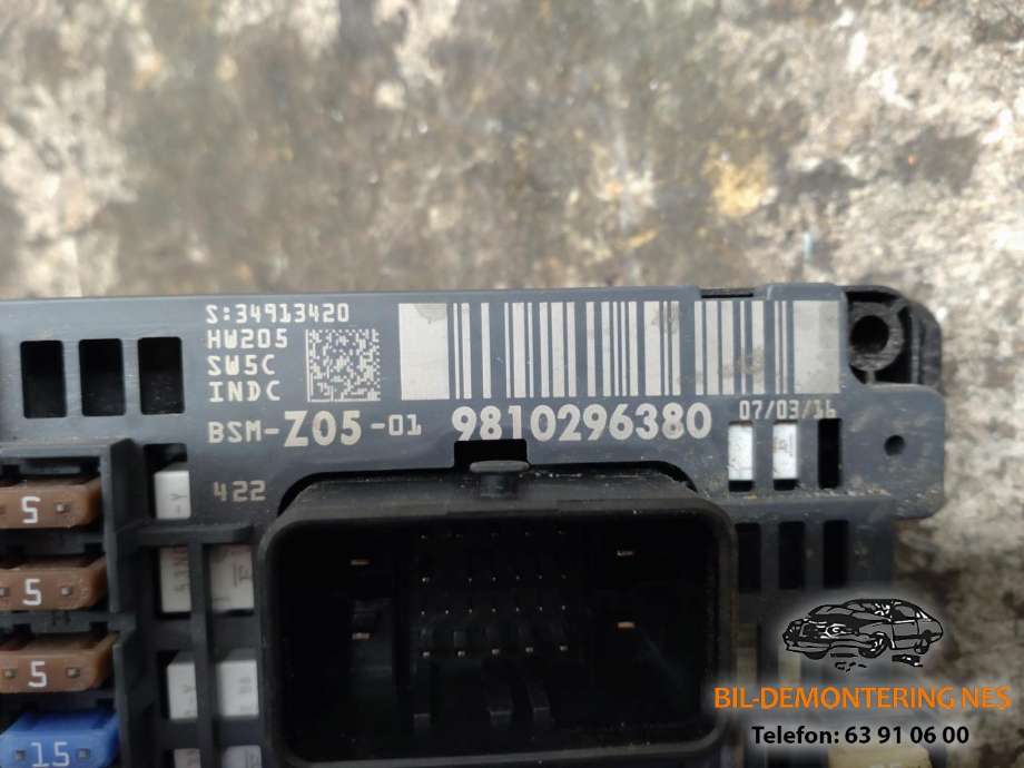 Sikringsboks motorrom til Peugeot 308 2013-2021 (Type II)  (9810296380|)