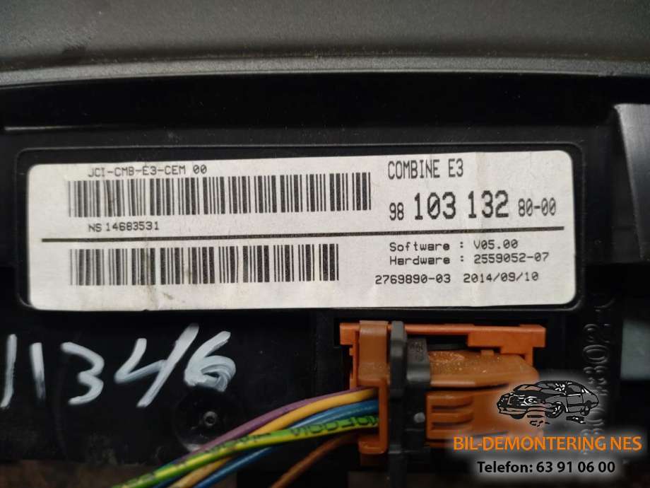 Instrumentpanel til Citroën C4, Cactus 2014-2017 (Fase 1)  (9810313280-00|)