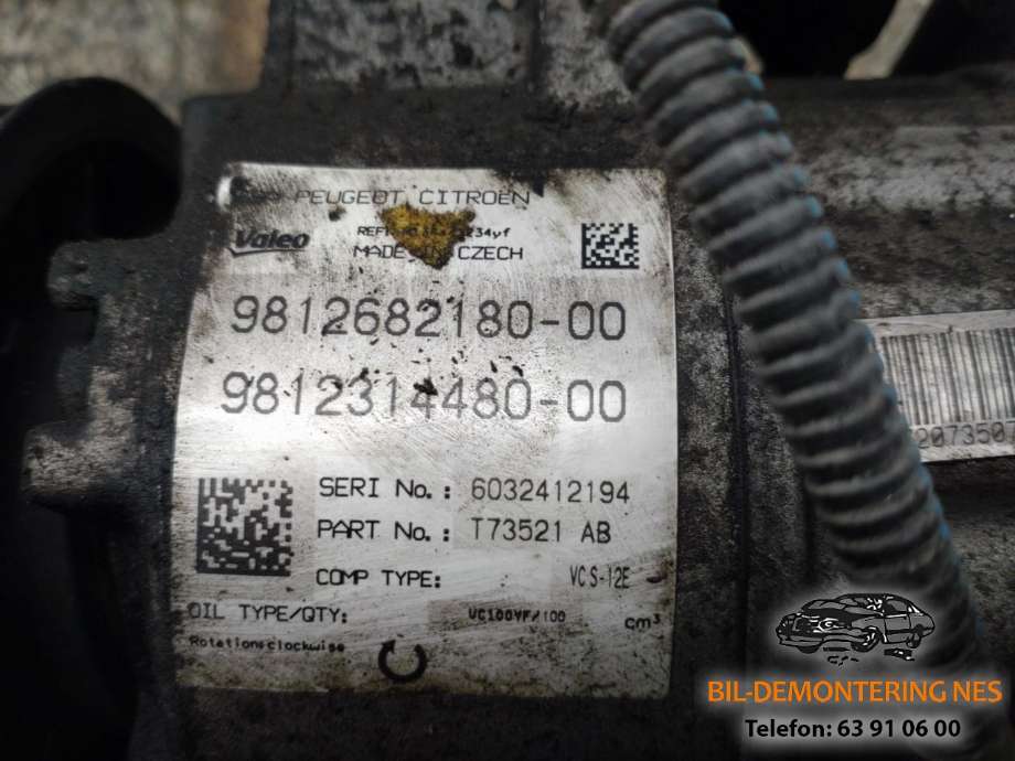 Aircondition kompressor til Peugeot 308 2013-2021 (Type II) (9812682180-00|9812314480-00|)
