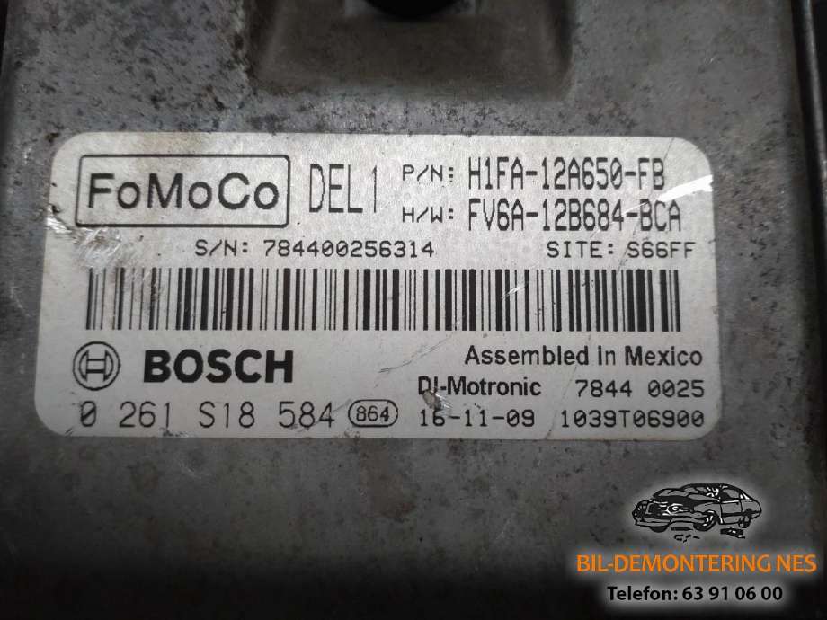 Styreenhet motor til Ford Focus 2014-2018 (Type III, Fase 2)  (FOMOCO|H1FA-12A650-FB|FV6A-12B684-BCA|0261S18584)