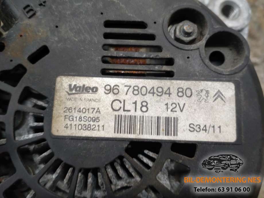 Dynamo diesel til Citroën DS4 2011-2017  (VALEO|9678049480|)
