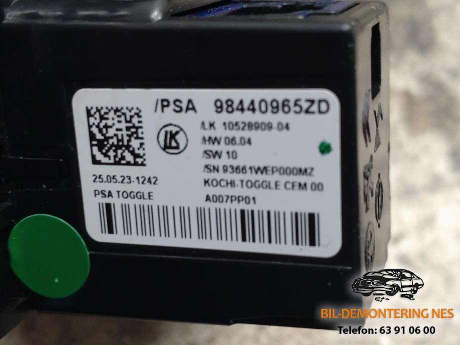 Girstang/girvelger automat til Peugeot 208 2019-->> (Type II)  (98440965ZD|)