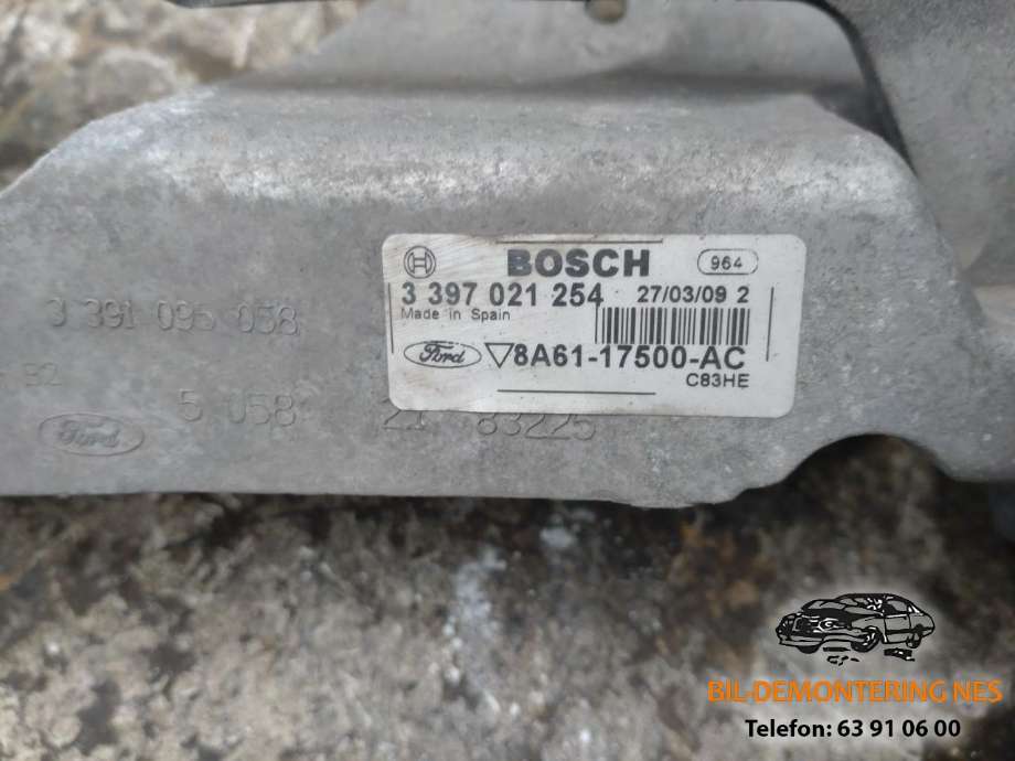 Viskermotor frontrute komplett m/overføring til Ford Fiesta 2008-2012 (Type VI, Fase 1)  (BOSCH|0390241548|3397021254|)