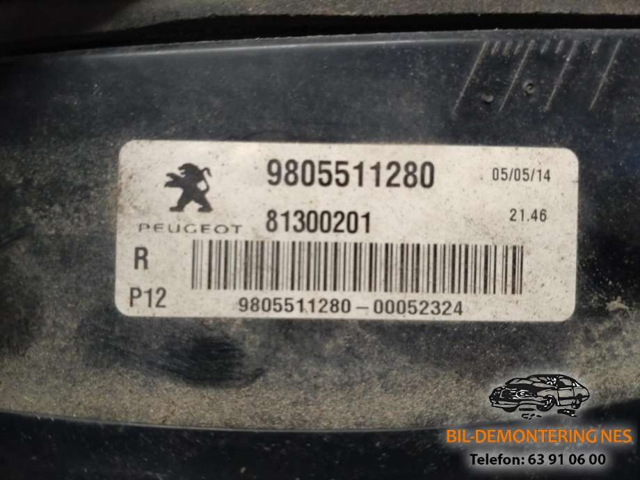 Baklykt høyre indre til Peugeot 3008 2009-2016 (Type I)  