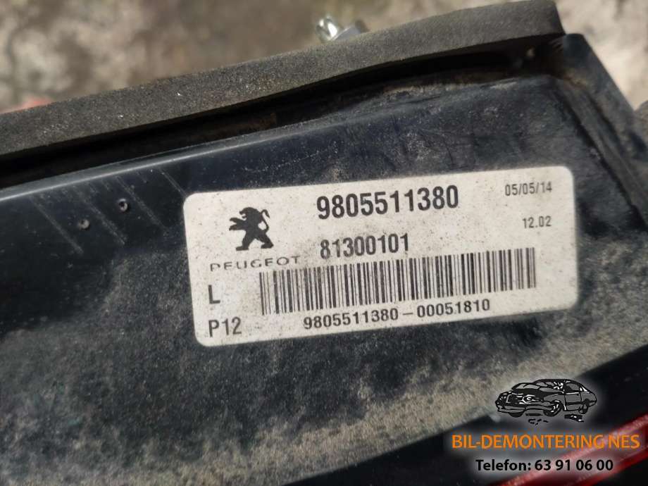 Baklykt venstre indre til Peugeot 3008 2009-2016 (Type I)  