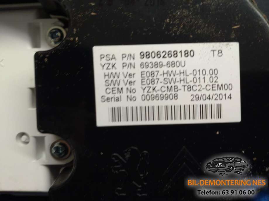 Instrumentpanel til Peugeot 3008 2009-2016 (Type I)  