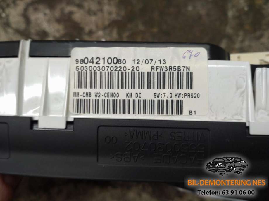 Instrumentpanel til Peugeot 508 2011-2014 (Type I, Fase 1)  