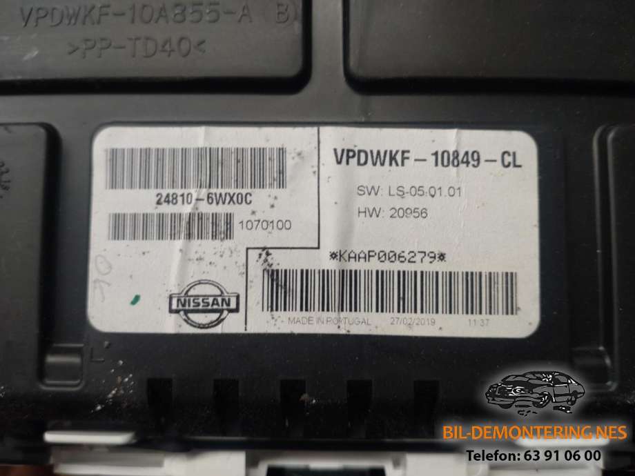 Instrumentpanel til Nissan E-NV200 2014-->>  
