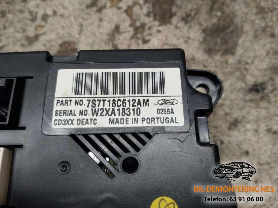 Varmeapparat betjening til Ford Mondeo 2007-2010 (Type IV, Fase 1)  (7S7T18C612AM|)