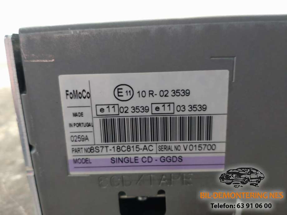 Bilstereo til Ford Mondeo 2007-2010 (Type IV, Fase 1)  (8S7T-18C815-AC|)