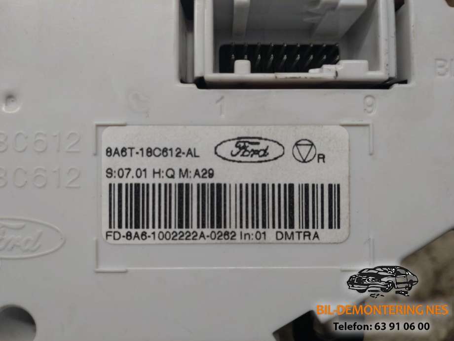 Varmeapparat betjening til Ford Fiesta 2008-2012 (Type VI, Fase 1)  (8A6T-18O612-AL|)