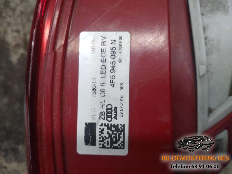Baklykt venstre til Audi A6 2005-2008 (Type III, Fase 1) (C6) (C6) (4F5945095 N|)
