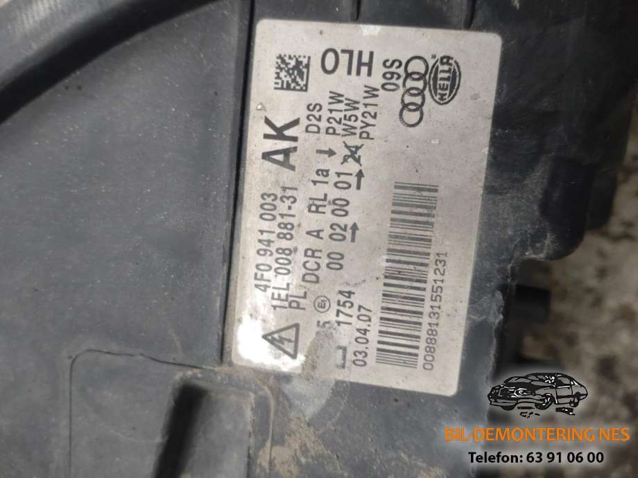 Frontlykt høyre xenon til Audi A6 2005-2008 (Type III, Fase 1) (C6) (C6) (4F0941004|)