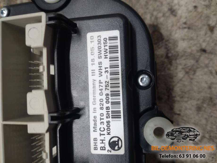 Varmeapparat betjening til Škoda Octavia 2009-2013 (Type II, Fase 2)  (3T0820047P|5HB009752-31|)