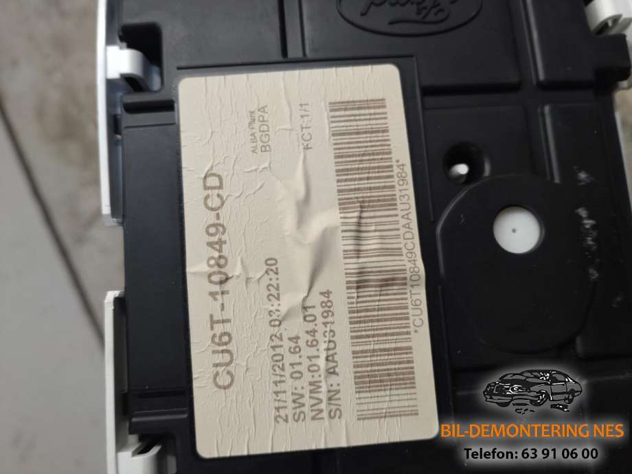Instrumentpanel til Ford Fiesta 2008-2012 (Type VI, Fase 1)  