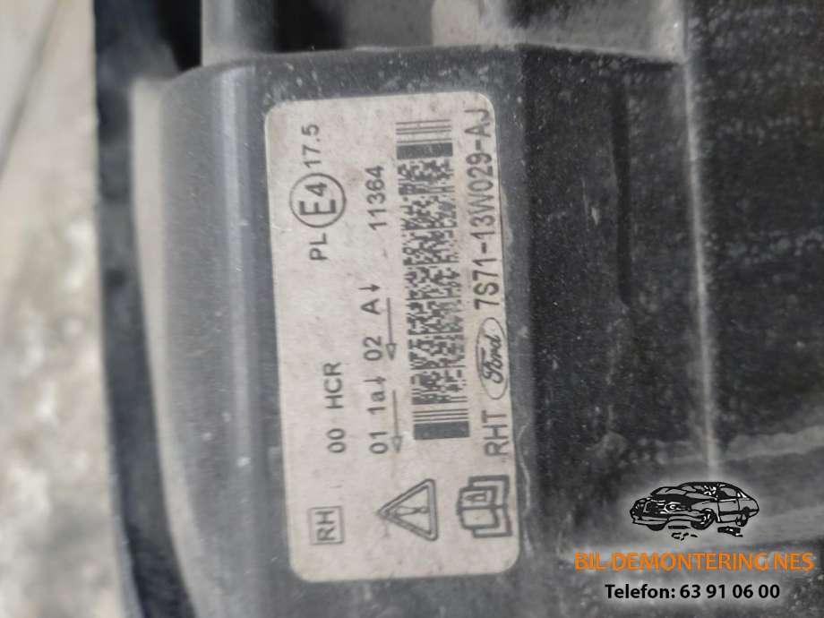 Frontlykt høyre halogen til Ford Mondeo 2007-2010 (Type IV, Fase 1) (7S71-13W029-AJ|)