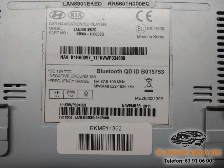 Multimedia display (MCU - Media Controller Unit) til Kia Cee