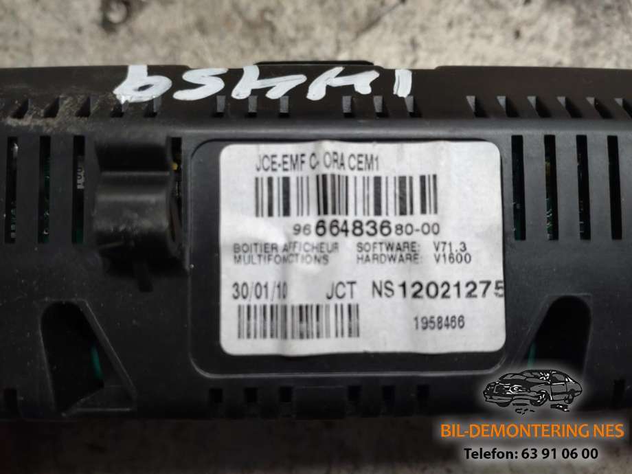 Multimedia display (MCU - Media Controller Unit) til Peugeot 3008 2009-2016 (Type I)  
