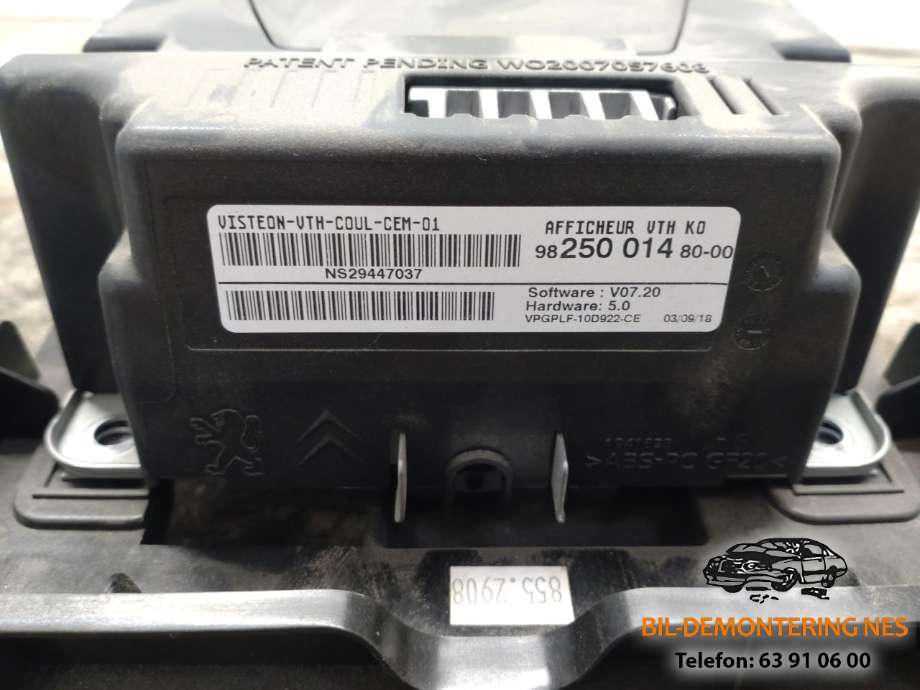Instrument head-up display (HUD) til Toyota Proace 2016-->> (Type II)  (98250148000|)