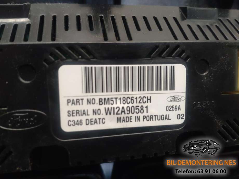 Varmeapparat betjening til Ford Focus 2011-2014 (Type III, Fase 1)  