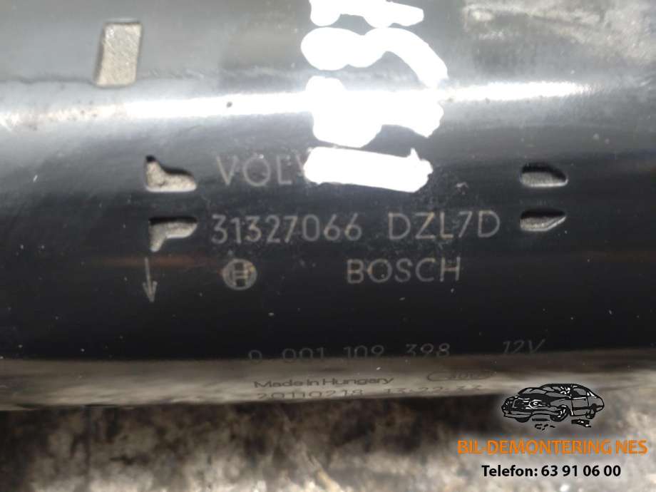 Starter diesel til Volvo V70 2007-2013 (Type III, Fase 1)  (BOSCH|0001109398|31327066|)