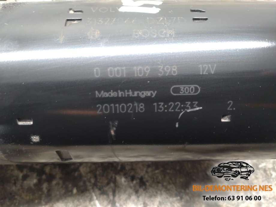Starter diesel til Volvo V70 2007-2013 (Type III, Fase 1)  (BOSCH|0001109398|31327066|)