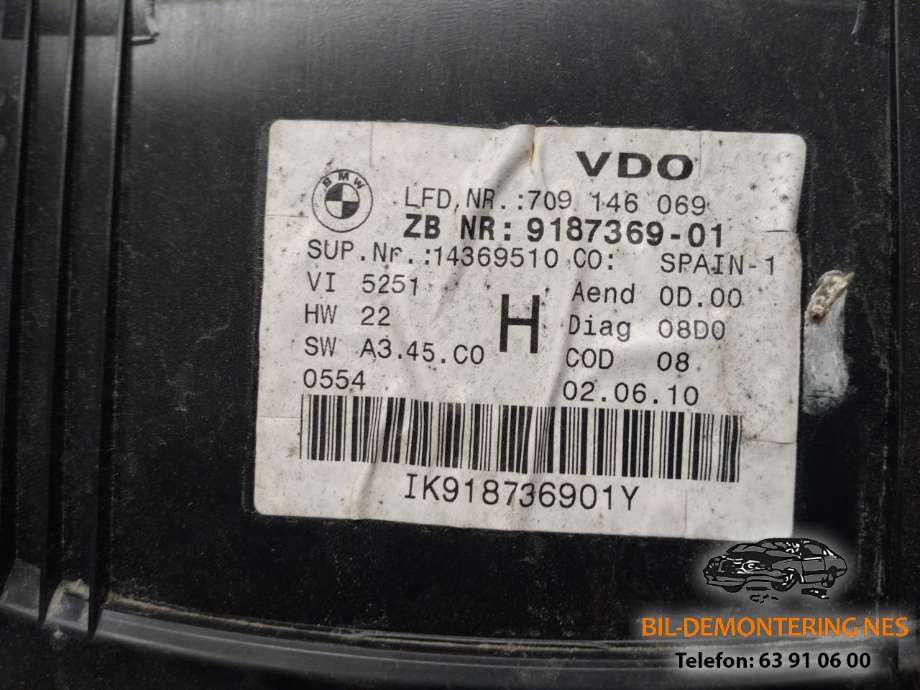 Instrumentpanel til BMW X1 2009-2015 (E84) (E84) 