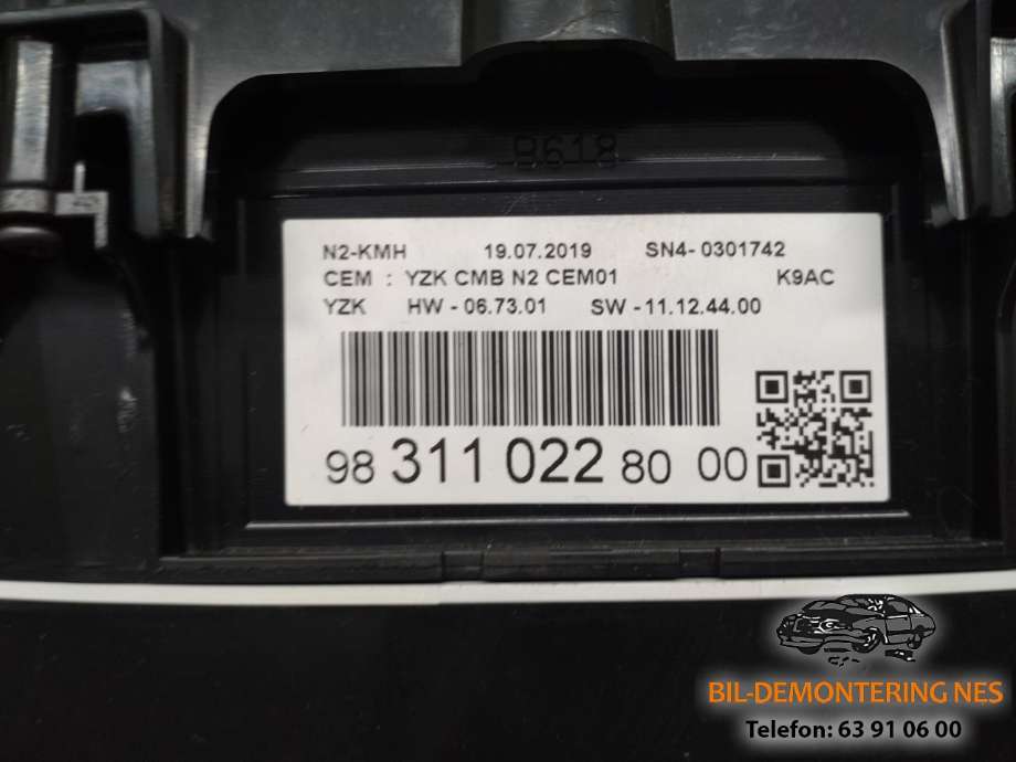 Instrumentpanel til Citroën Berlingo 2019-->> (Type III)  