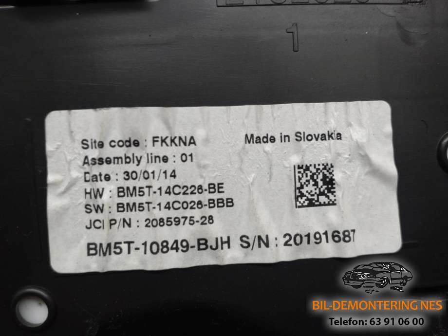 Instrumentpanel til Ford Focus 2014-2018 (Type III, Fase 2)  