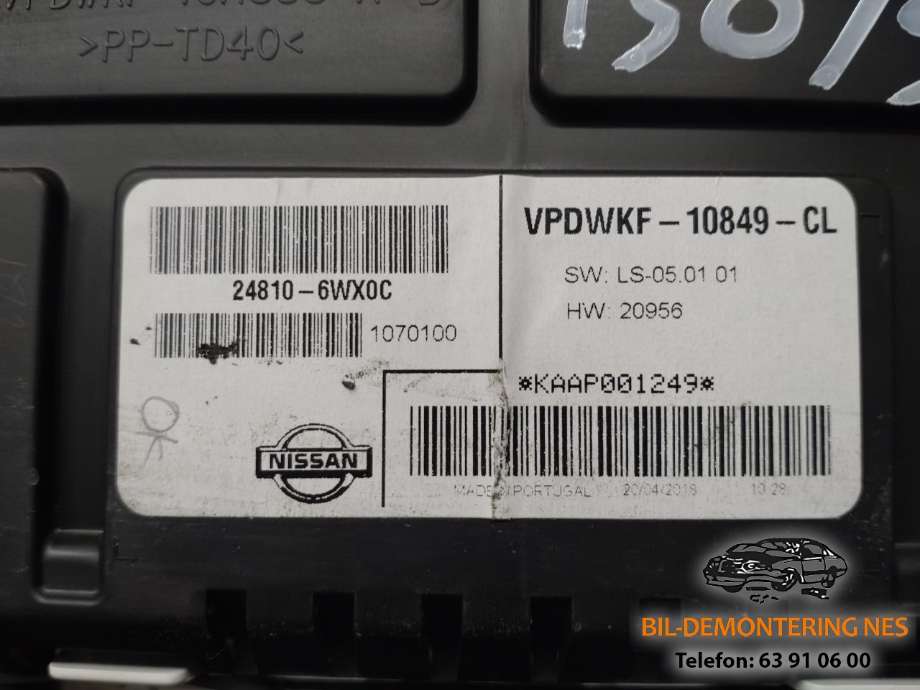 Instrumentpanel til Nissan E-NV200 2014-->>  
